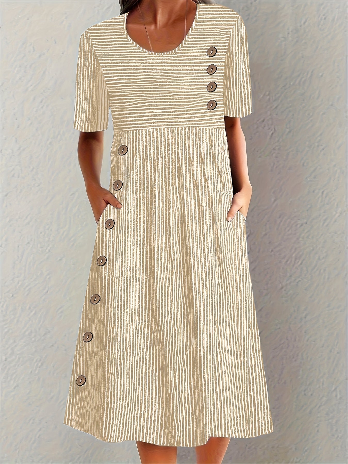 Emily | Striped Midi Dress