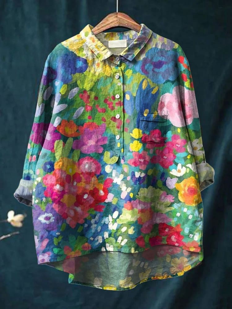 Andrea | Vibrant Colorful Floral Shirt