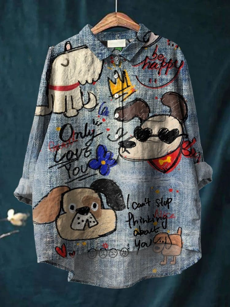 Brandy | Playful Cartoon Print Shirt