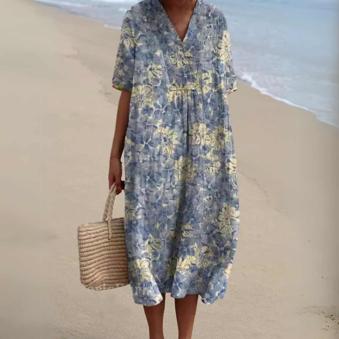 Nathalie | Relaxed Half Sleeve Midi Dress