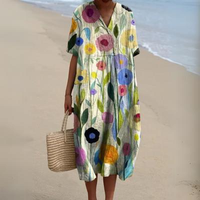 Nathalie | Relaxed Half Sleeve Midi Dress