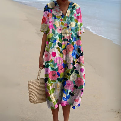 Nathalie | Relaxed Half Sleeve Midi Dress