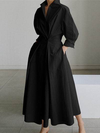 Clemence | Elegant Midi Dress with Button Closure