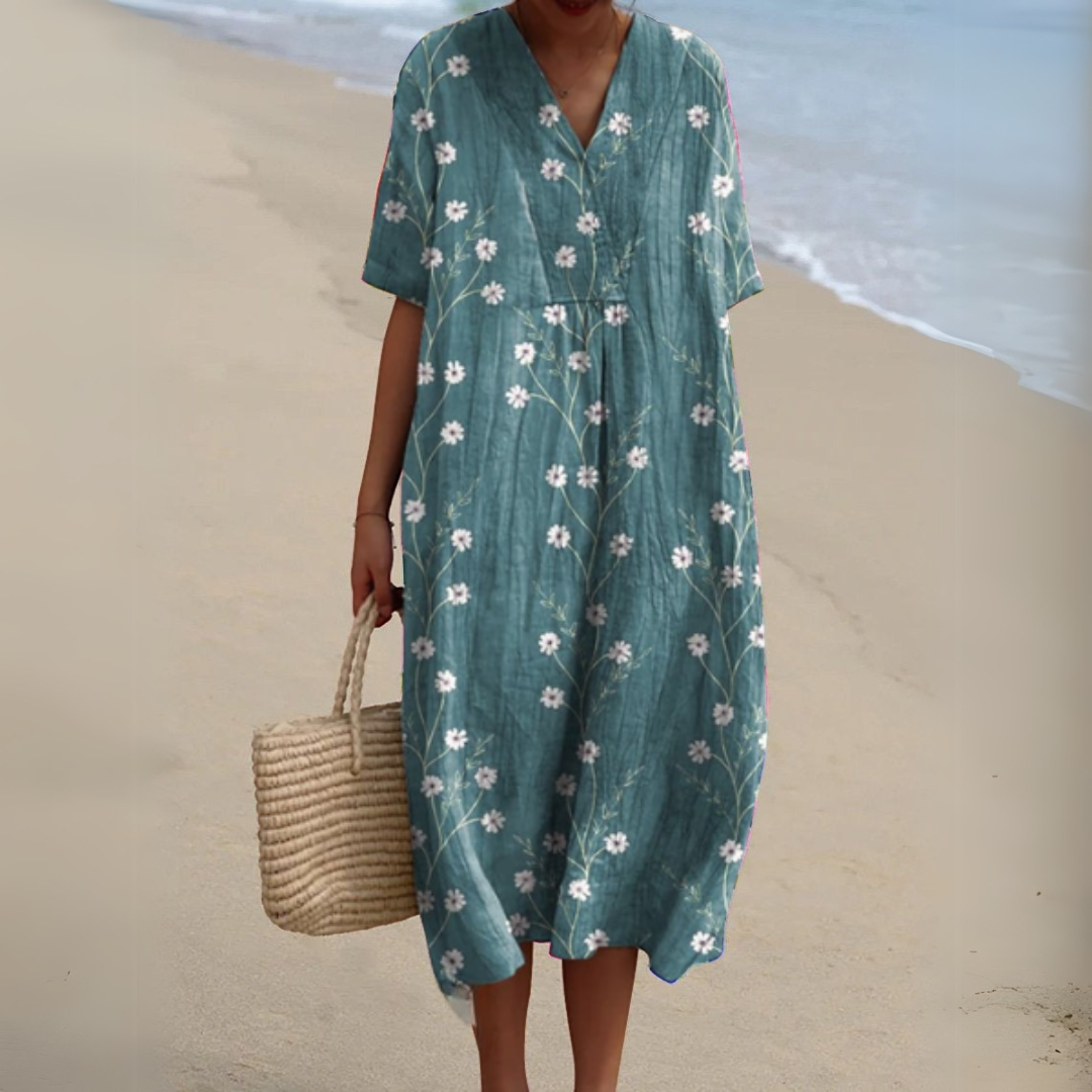 Nathalie | Relaxed Half Sleeve Midi Dress