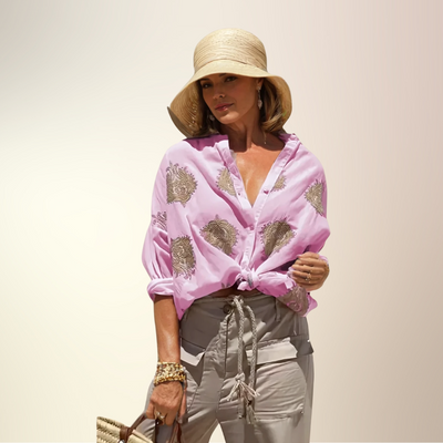 Gaby | Embroidered Button-Down Shirt