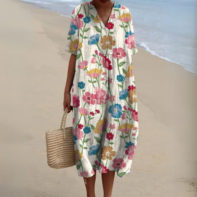Nathalie | Relaxed Half Sleeve Midi Dress
