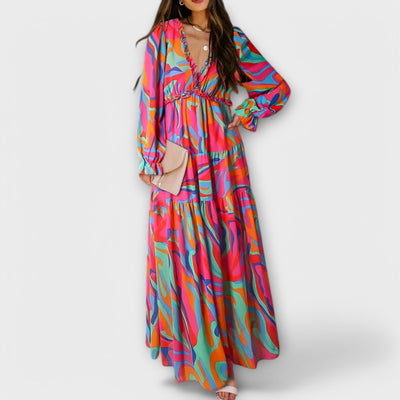 Juno | Elegant V-Neck Floral Dress