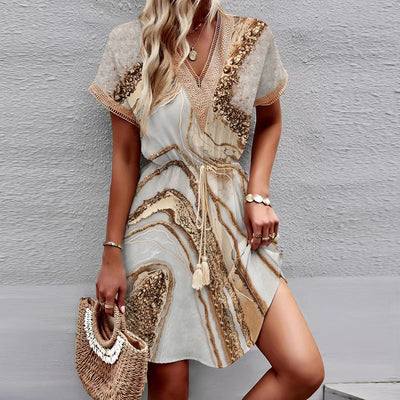Sally | Stylish Printed V-Neck Dress