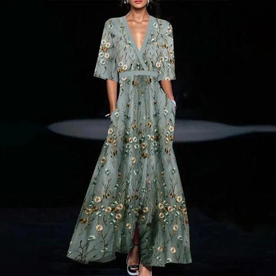Sofia | Elegant Flower Maxi Dress