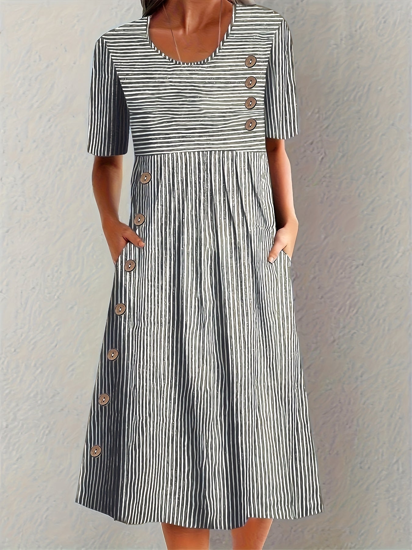 Emily | Striped Midi Dress