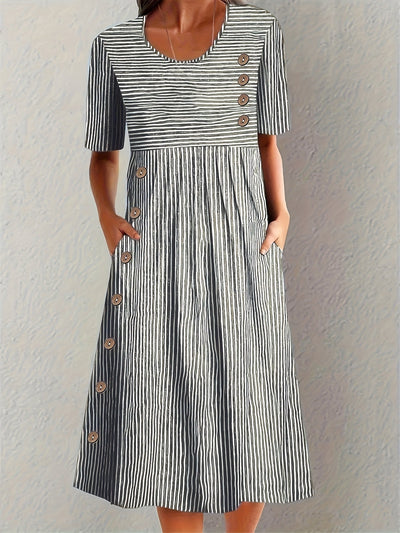 Emily | Striped Midi Dress