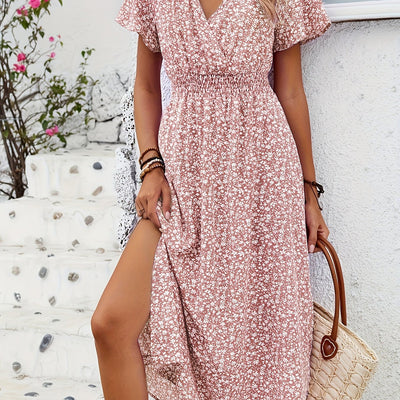 Isabel | Casual Floral Print V-neck Dress