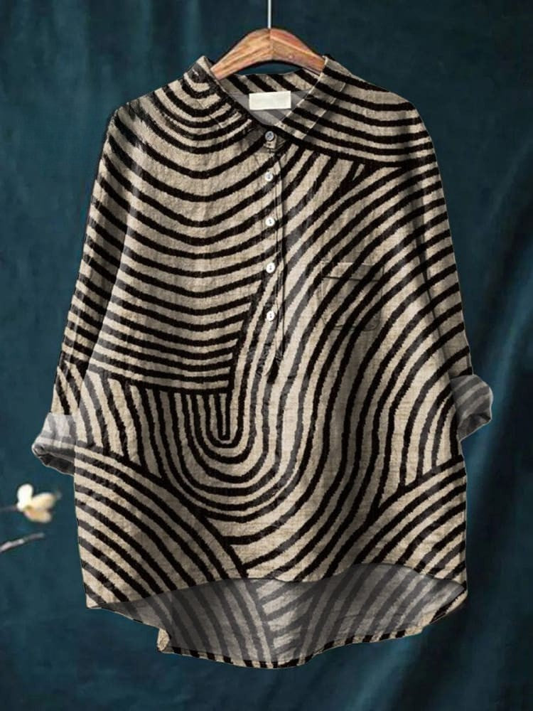 Abigail | Stylish Geometric Print Button-Up Shirt