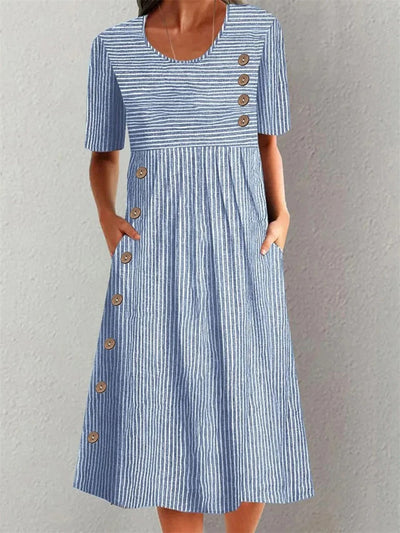 Emily | Striped Midi Dress
