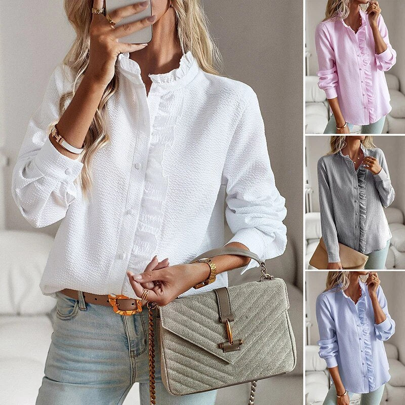 Daisy | Stylish Ruffled Button-Down Blouse